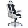 Fauteuil de bureau ergonomique design racing blanc et noir assise mémoire de forme