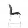 Lot 10 Chaises visiteur bureau noir empilable pied chromé