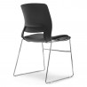 Lot 10 Chaises visiteur bureau noir empilable pied chromé
