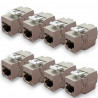 Lot de 8 Embases RJ45 Cat6a FTP sans outil - blindé métal zinc nickelé