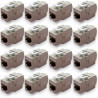 Lot de 16 Embases RJ45 Cat6a FTP sans outil - blindé métal zinc nickelé