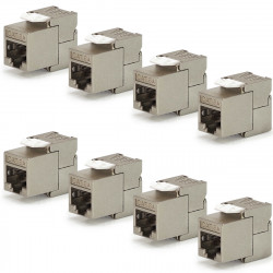 Lot de 8 Embases Keystone RJ45 Cat6a FTP sans outil - blindé métal