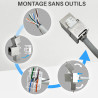 Lot de 8 Embases Keystone RJ45 Cat6a FTP Courte sans outil - blindé