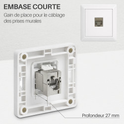 Lot de 8 Embases Keystone RJ45 Cat6a FTP Courte sans outil - blindé