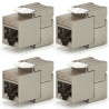 Lot de 4 Embases Keystone RJ45 Cat6a FTP sans outil - blindé métal