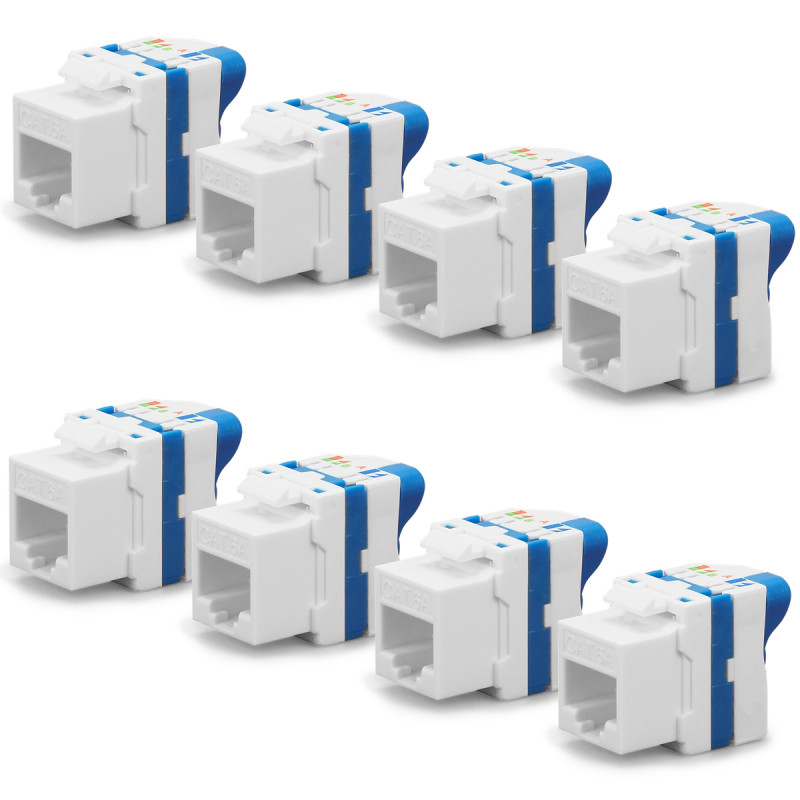 Lot de 8 Embases Keystone RJ45 courte Cat6a UTP sans outil