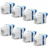 Lot de 8 Embases Keystone RJ45 courte Cat6a UTP sans outil