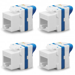 Lot de 4 Embases Keystone RJ45 Cat6a UTP sans outil - format court