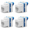 Lot de 4 Embases Keystone RJ45 Cat6a UTP sans outil - format court