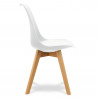 Chaise visiteur scandinave blanche - Pieds bois et assise simili