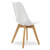 Chaise visiteur scandinave blanche - Pieds bois et assise simili