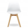 Chaise visiteur scandinave blanche – Pieds bois et assise simili