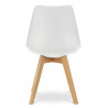Chaise visiteur scandinave blanche – Pieds bois et assise simili