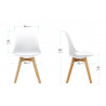 Chaise visiteur scandinave blanche - Pieds bois et assise simili