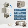 Module RJ45 Cat6a FTP sans outil, blindé métal zinc nickelé, 10 Gbps. Installation rapide