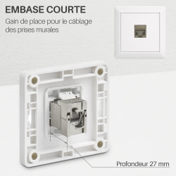 Embase Keystone RJ45 Cat6a FTP Courte sans outil - blindé métal