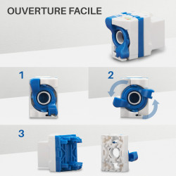 Embase Keystone RJ45 courte Cat6a UTP sans outil