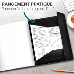 Lot de 2 Trieurs A4 12 compartiments noir fermeture élastiques