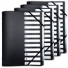 Lot de 4 Trieurs A4 12 compartiments noir fermeture élastiques