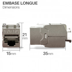 Embase RJ45 Cat6a FTP Keystone sans outil - blindé métal