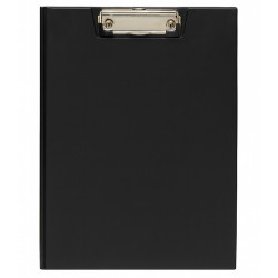 Pack de 5 Portes bloc A4 à rabat avec pince - PVC double face - Noir