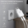 Chargeur Rapide 45W GaN USB-C + USB-A Blanc - Technologie Haute Perfo