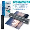 Plastifieuse Pro A3  pack avec 100 pochettes A4 et rogneuse A4