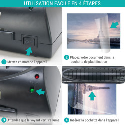 Plastifieuse Pro A3  pack avec 100 pochettes A4 et rogneuse A4