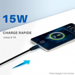 Câble USB-C 3.1 vers USB-A 3.0 Superspeed 5Gbps 1m noir