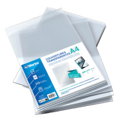 Couvertures de reliures transparente A4 pack de 100 - 200 microns