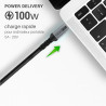 Kit chargeur 65W GaN + câbles USB-C 100W 1m + 2m noir