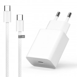 Kit chargeur USB-C 25W + câble 60W rapide