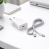 Kit chargeur USB-C 25W + câble USB-C 60W 2m blanc