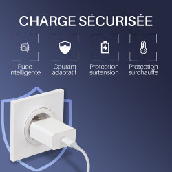 Kit chargeur USB-C 25W + câble USB-C 60W 2m blanc