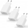 Lot de 3 Chargeurs USB-C 25W Power Delivery - Compact & Sécurisé