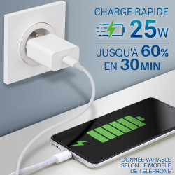Lot de 3 Chargeurs USB-C 25W Power Delivery - Compact & Sécurisé