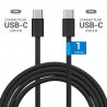 Lot 3 Câbles USB-C vers USB-C 60W Nylon tressé, 1m Noir