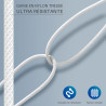 Lot 3 Câbles USB-C vers USB-C 60W Nylon tressé, 1m Blanc