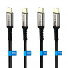 Lot 4 câbles USB-C 3.2 charge rapide 100W nylon noir 1m 2m