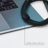 Lot 4 câbles USB-C 3.2 charge rapide 100W nylon noir 1m 2m