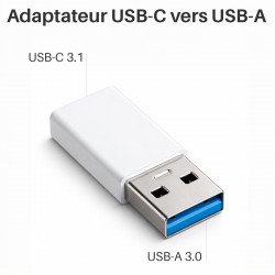Adaptateur USB C vers USB A 3.0 5Gbps monobloc compact