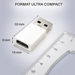 Adaptateur USB C vers USB A 3.0 5Gbps monobloc compact