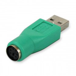 Adaptateur PS/2 -mini-DIN 6 vers USB-A mâle vert