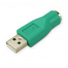 Adaptateur PS/2 -mini-DIN 6 vers USB-A mâle vert