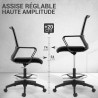 Chaise de bureau hauteur grande amplitude