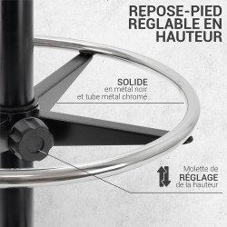 Chaise Haute de bureau ergonomique et confortable - Assise matelassée