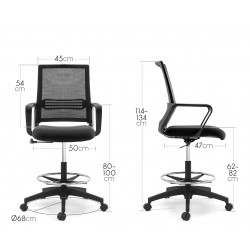 Chaise Haute de bureau ergonomique et confortable - Assise matelassée