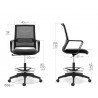Chaise Haute de bureau ergonomique et confortable - Assise matelassée