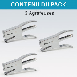 Lot de 3 pinces agrafeuses métal compactes 25 feuilles 24/6 26/6