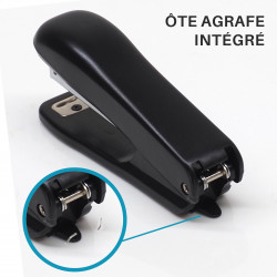 Lot de 3 agrafeuses manuelles numéro 10 noires avec ôte-agrafe